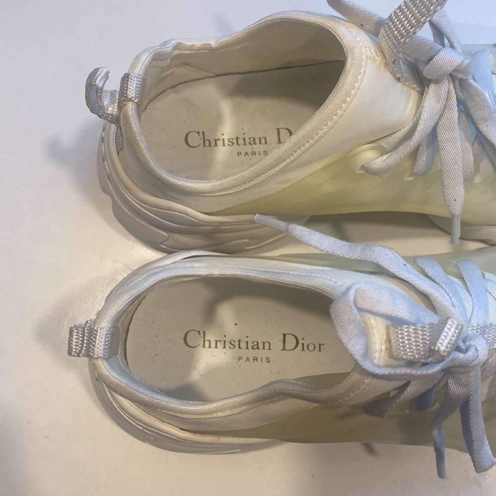 Dior Off White Neoprene and Leather D-Connect Sneakers - Picture 4 of 6
